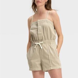 Universal Thread women’s denim romper - khaki green size M